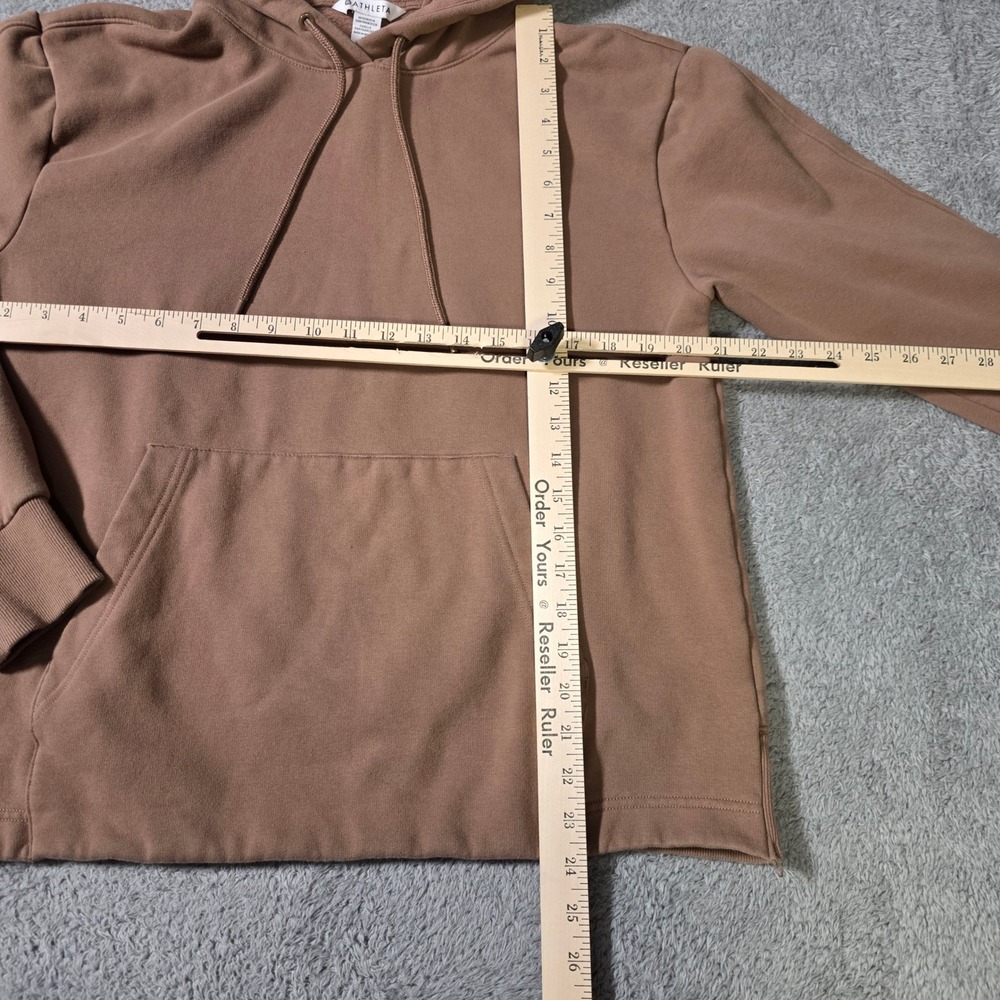 Athleta Womens Medium Retroplush II Hoodie Mauve Brown Fleece Lined Sweatshirt - Picture 2 of 6